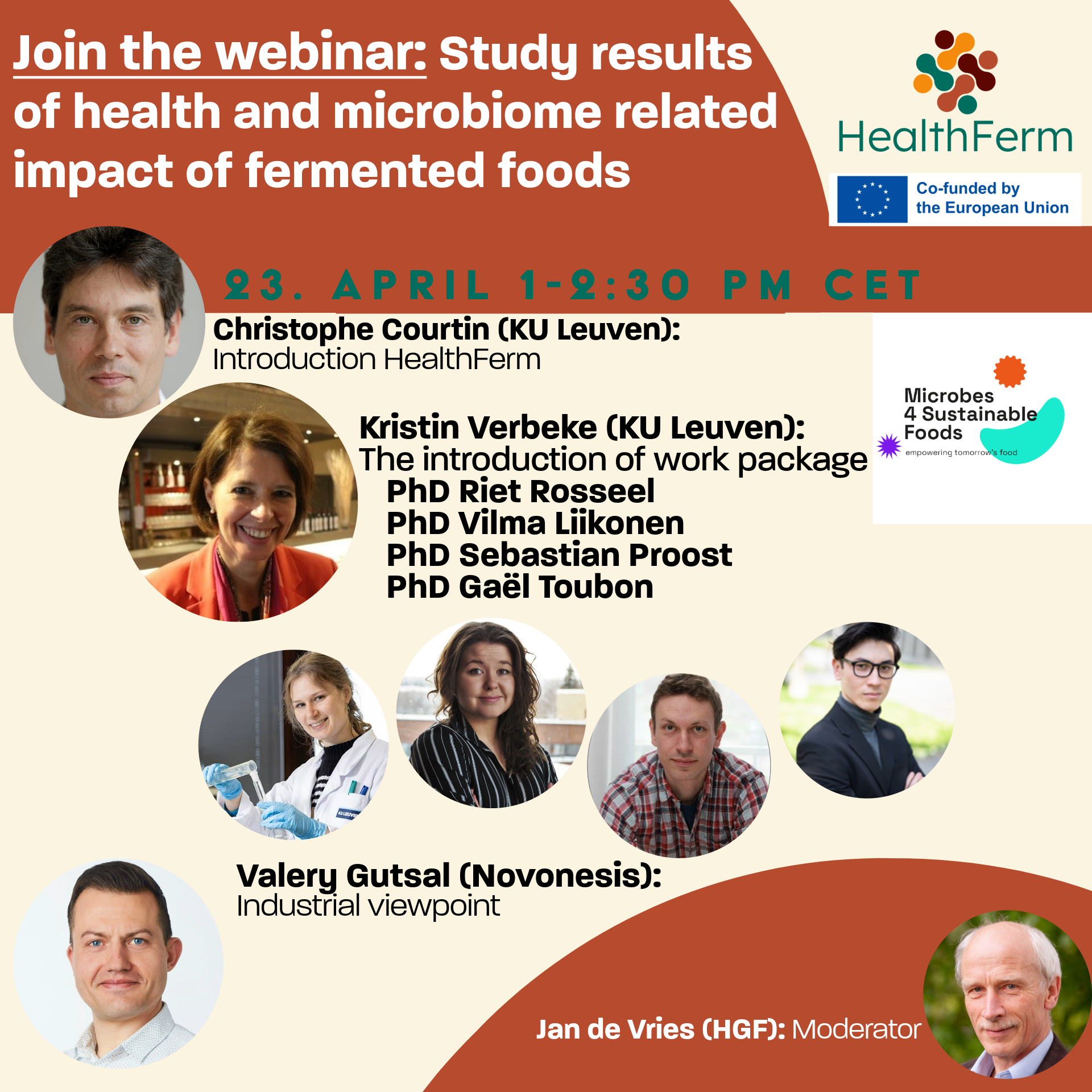 Next HealthFerm webinar: 23rd April 1pm-1:30 pm CET: Study Results about Health and Microbiome related Impact of Fermented Foods